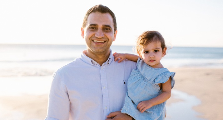 Father And Daughter On Beach